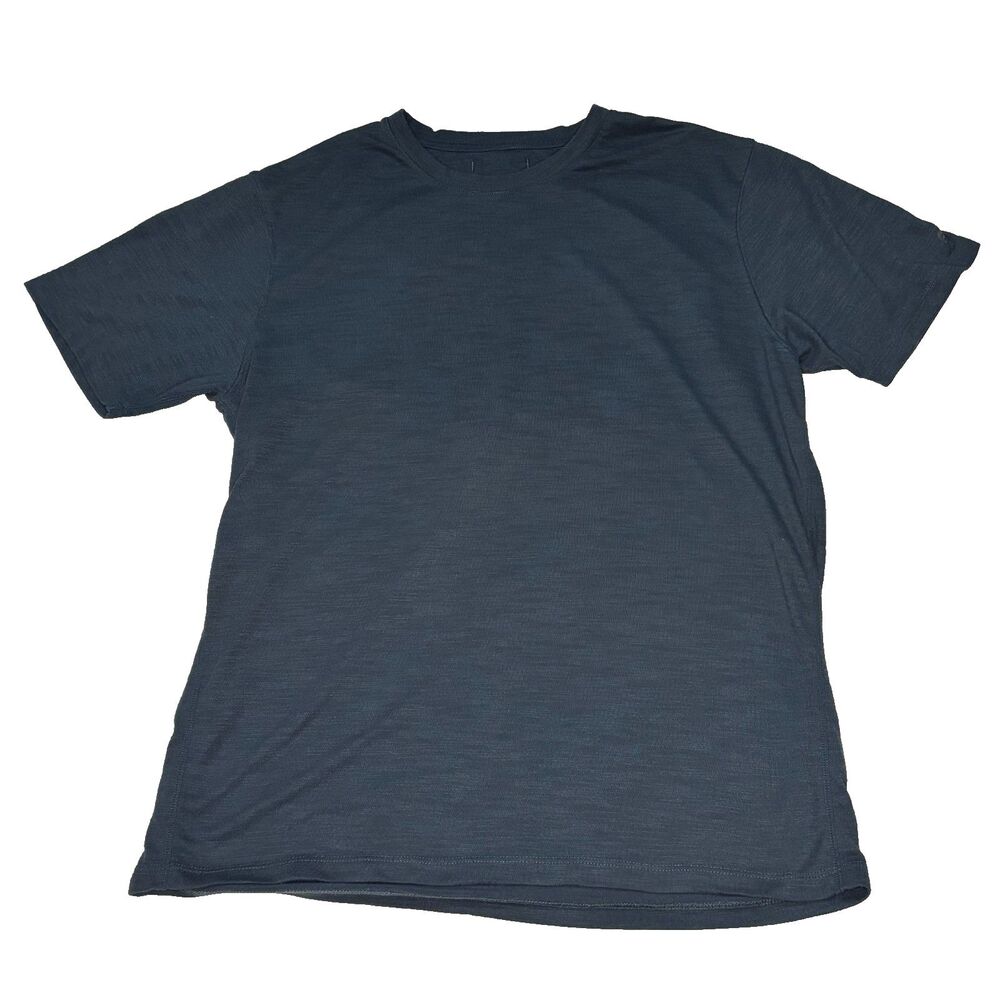 Fabletics T Shirt Blue Short Sleeve The Front Row Crew Neck Mens Large Size L
